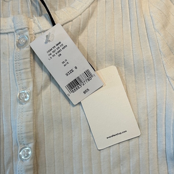 Ever After Girls White Ribbed Long Sleeve Top, size 8 NWT - Picture 3 of 5